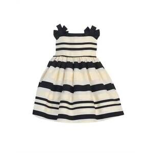 NEW SWEET KIDS girl's baby striped organza dress in black ivory